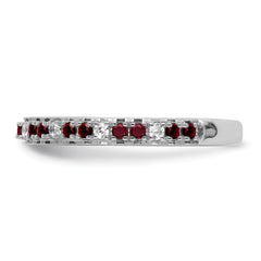 14k White Gold Stackable Expressions Created Ruby and Dia. Ring - Sophia Jewelers