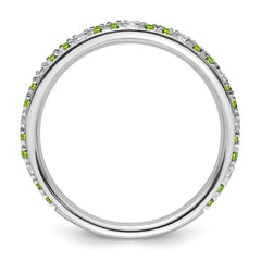 14k White Gold Stackable Expressions Peridot and Diamond Ring - Sophia Jewelers