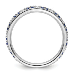 14k White Gold Stackable Expressions Cr.Sapphire and Diamond Ring - Sophia Jewelers