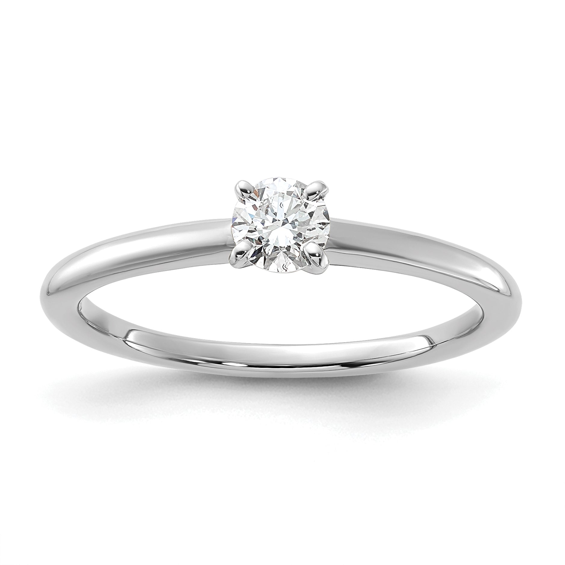 14kw 0.25ct VS/SI FGH Lab Grown Round Diamond Solitaire Ring - Sophia Jewelers