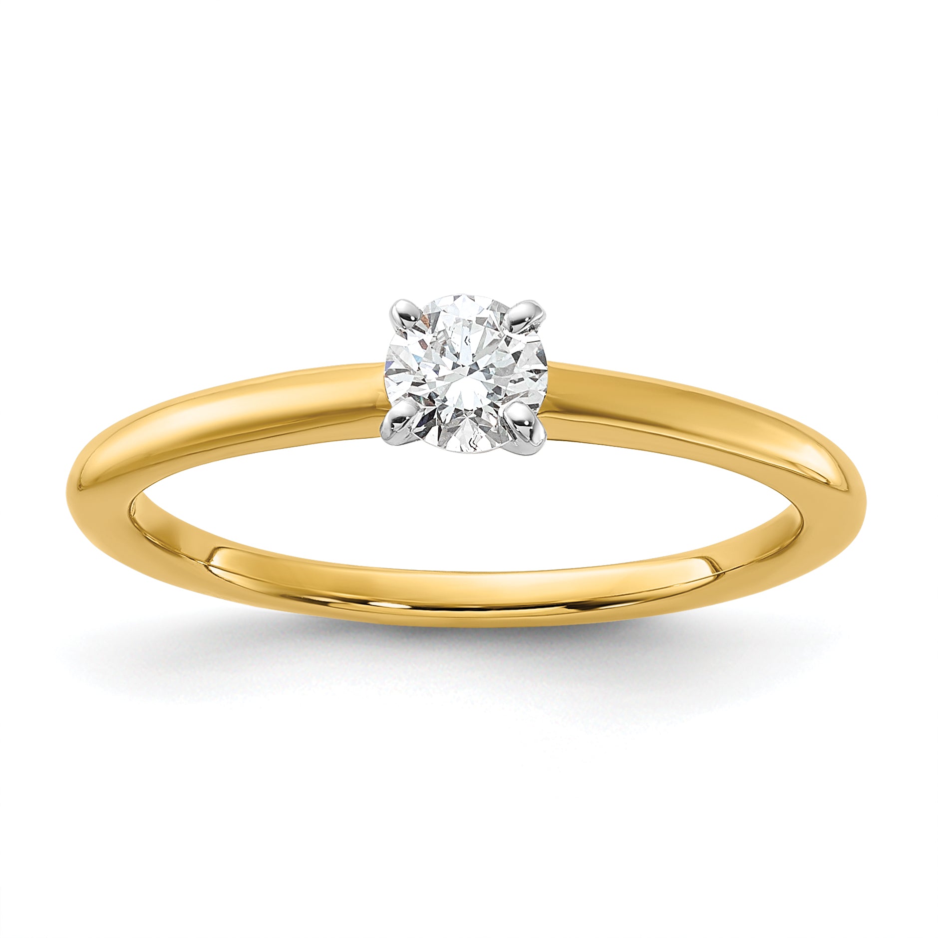 14k Two-Tone 0.25ct VS/SI FGH Lab Grown Round Diamond Solitaire Ring - Sophia Jewelers