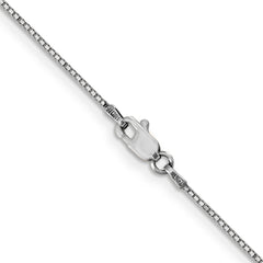 10K White Gold Polished Box Chain Necklace, 18-Inch Unisex Elegant Design