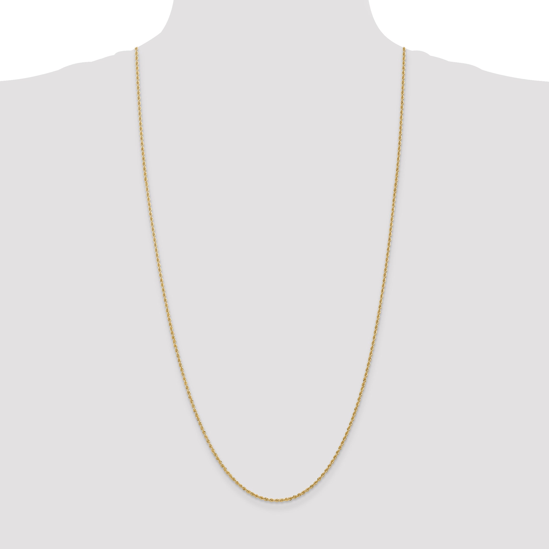 14K 14 inch 1.5mm Regular Rope with Lobster Clasp Chain