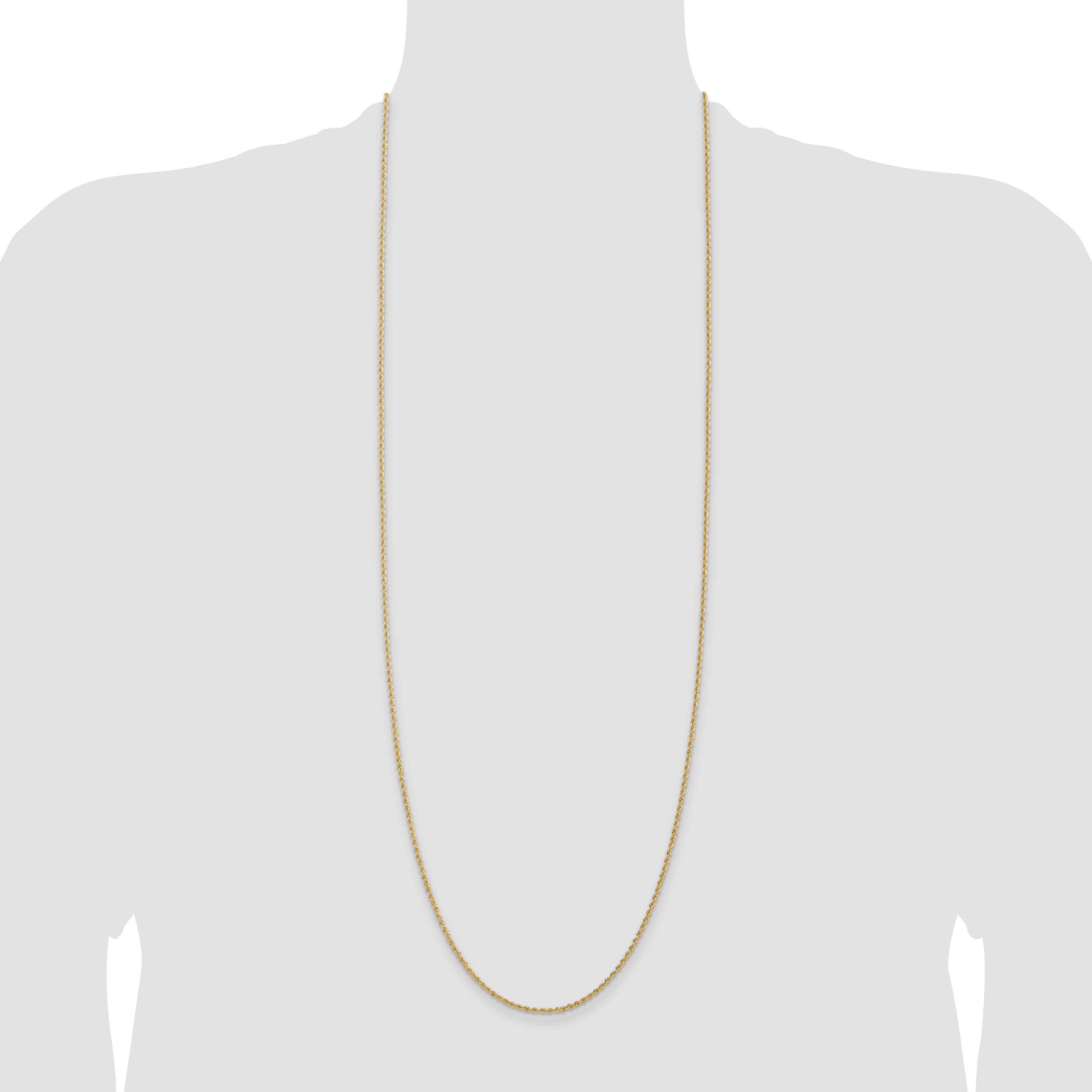 14K 14 inch 1.5mm Regular Rope with Lobster Clasp Chain