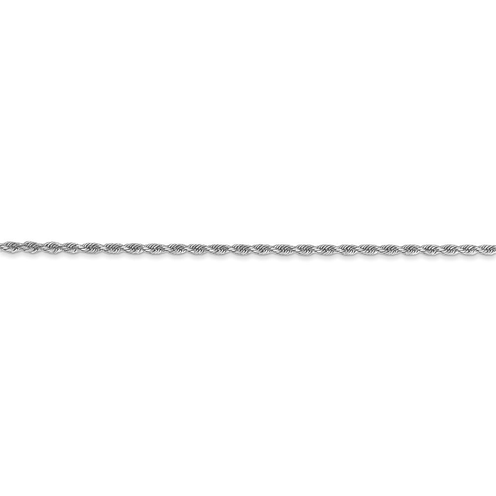 14K White Gold 1.5mm Diamond Cut Rope Chain