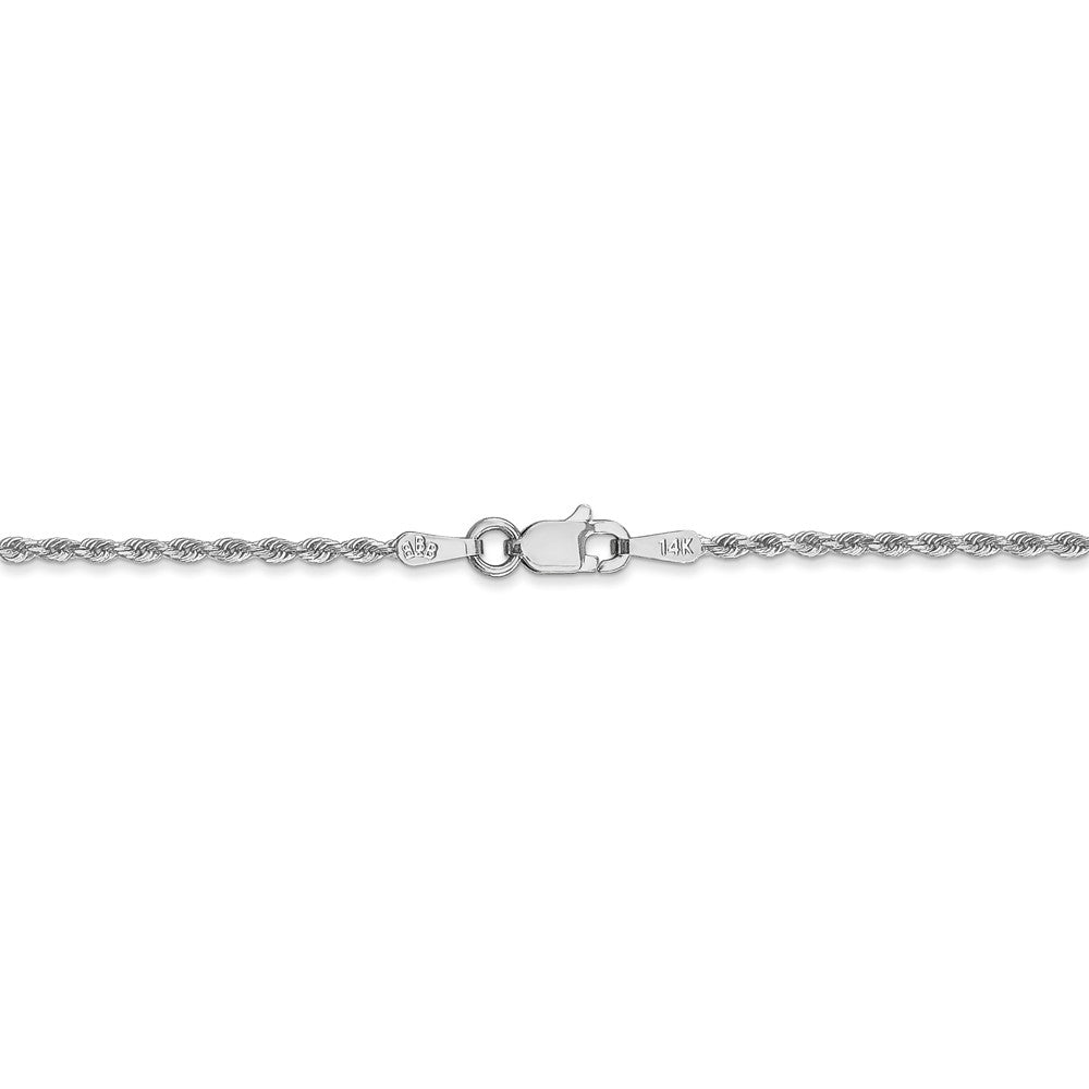 14K White Gold 1.5mm Diamond Cut Rope Chain