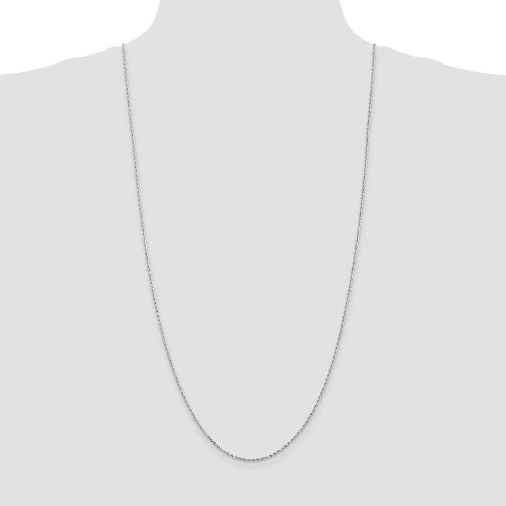 14K White Gold 1.5mm Diamond Cut Rope Chain