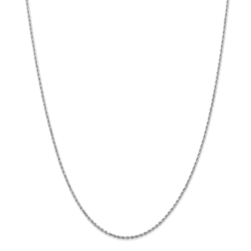 14K White Gold 1.5mm Diamond Cut Rope Chain