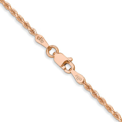 14K Rose Gold 16 inch 1.75mm Diamond-cut Rope with Lobster Clasp Chain