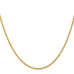 14K 14 inch 2mm Regular Rope with Lobster Clasp Chain