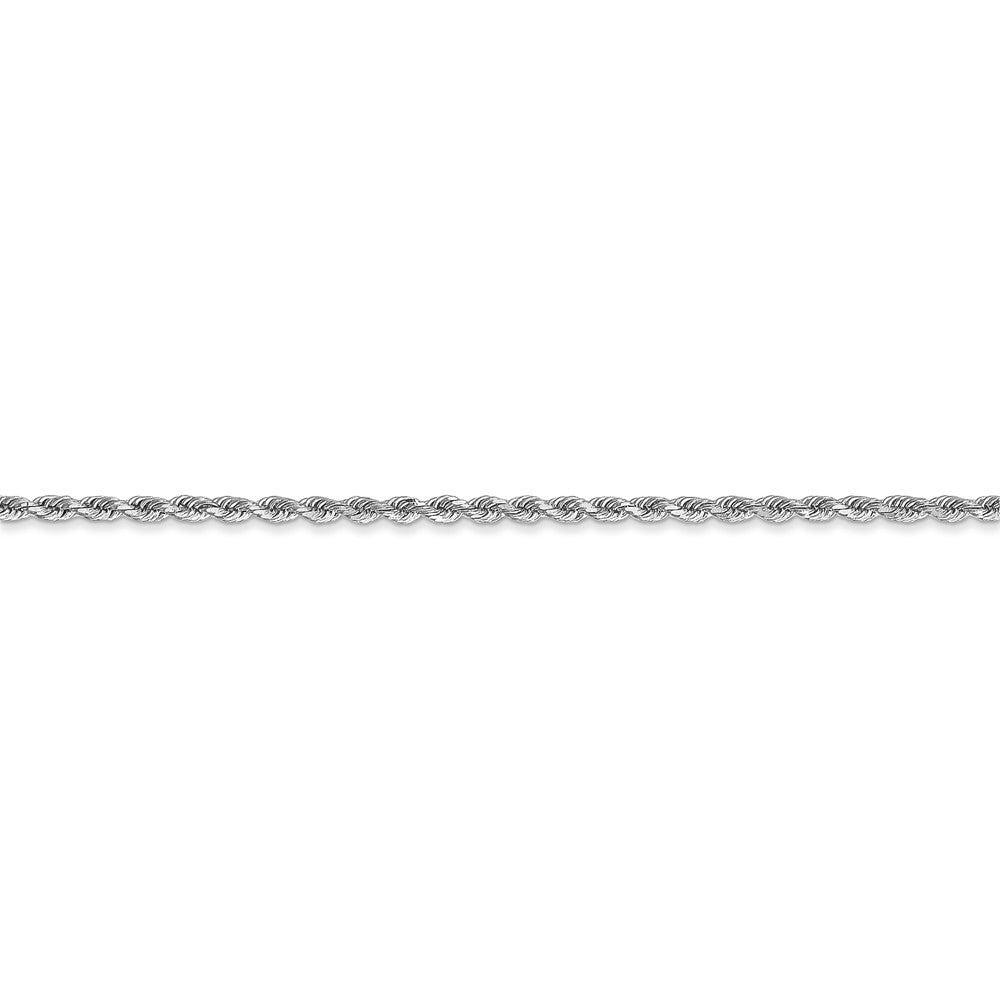 14K White Gold 1.75mm Diamond Cut Rope Chain