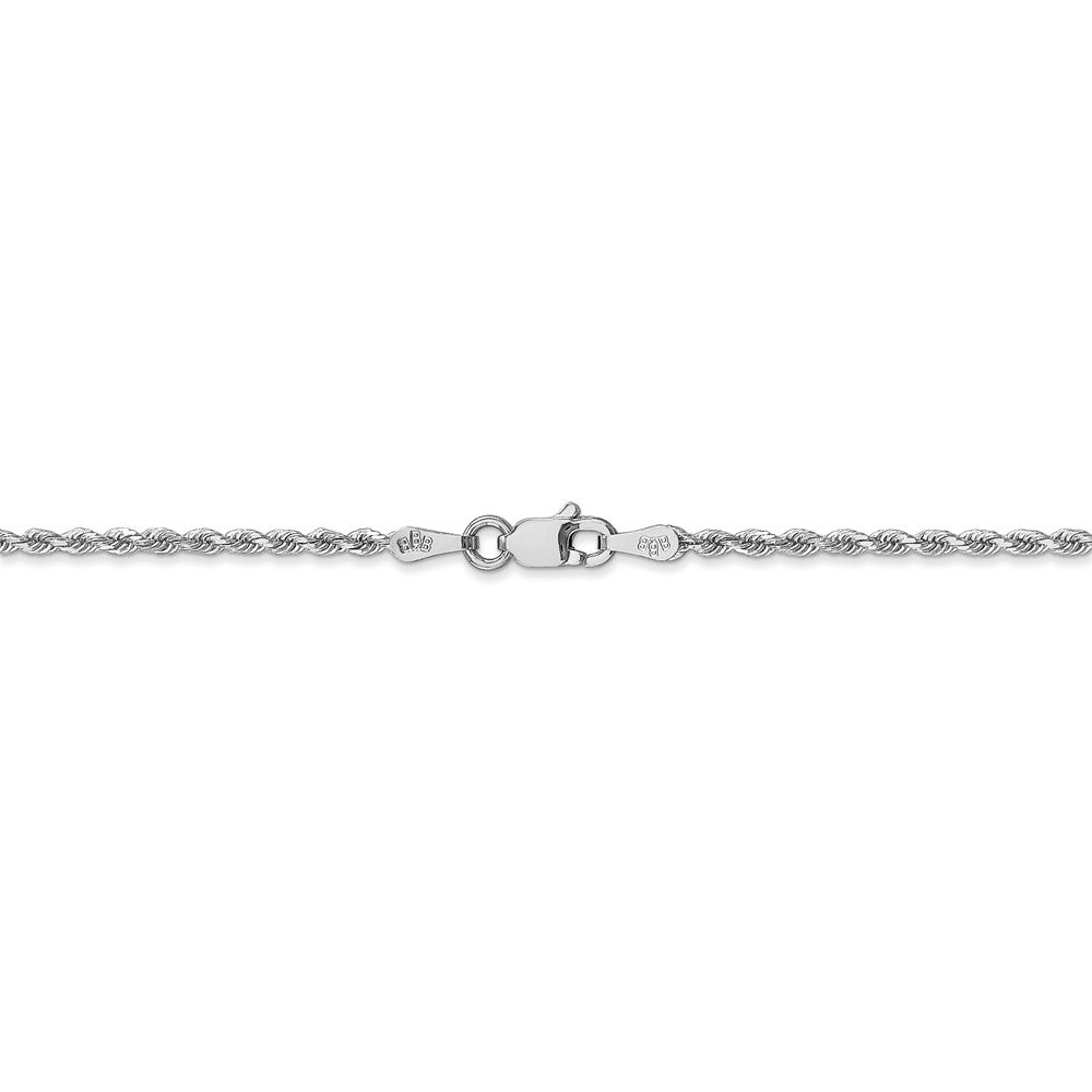 14K White Gold 1.75mm Diamond Cut Rope Chain