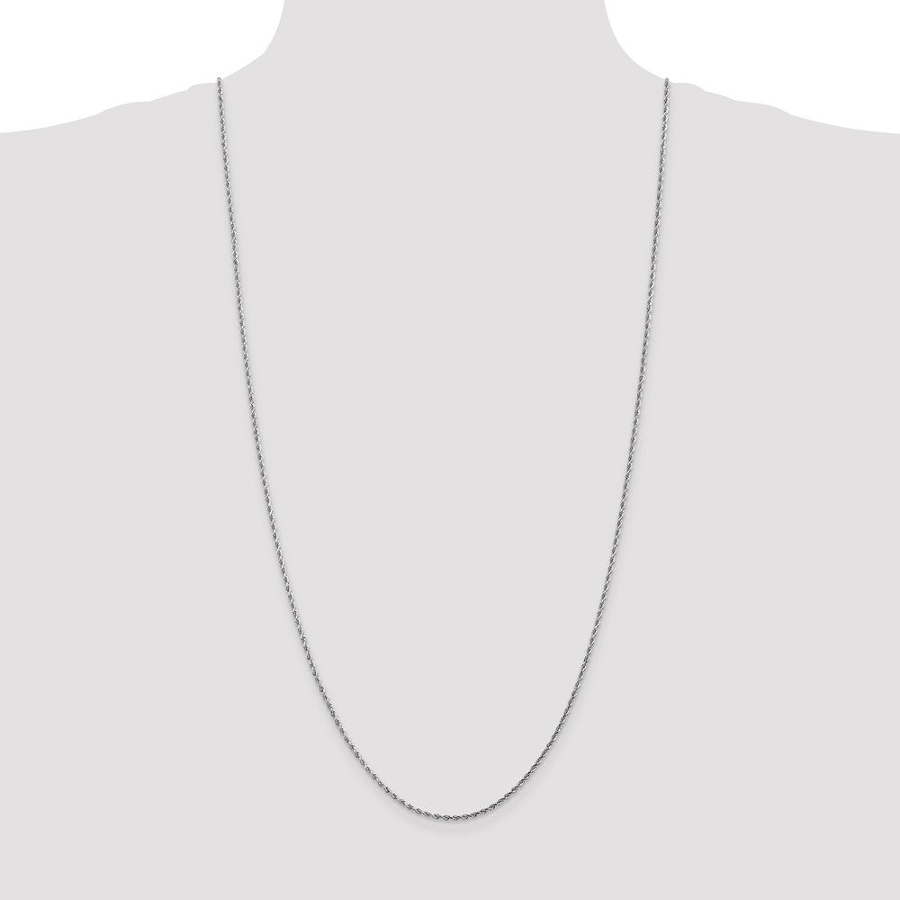 14K White Gold 1.75mm Diamond Cut Rope Chain