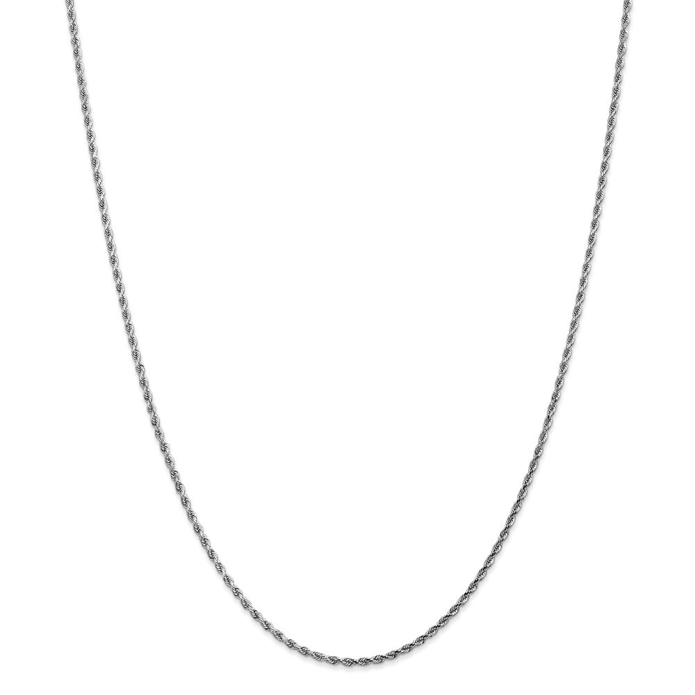 14K White Gold 1.75mm Diamond Cut Rope Chain