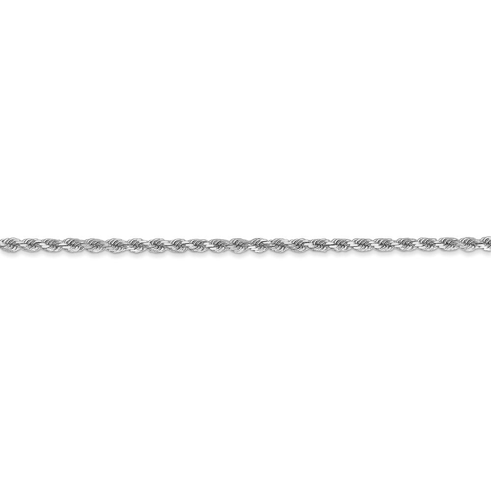 14K White Gold 2mm Diamond Cut Rope Chain