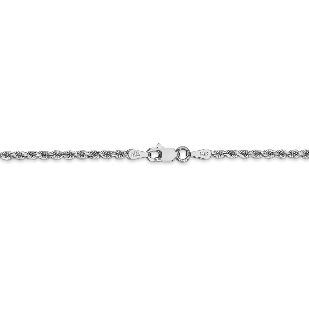 14K White Gold 2mm Diamond Cut Rope Chain