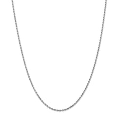 14K White Gold 2mm Diamond Cut Rope Chain