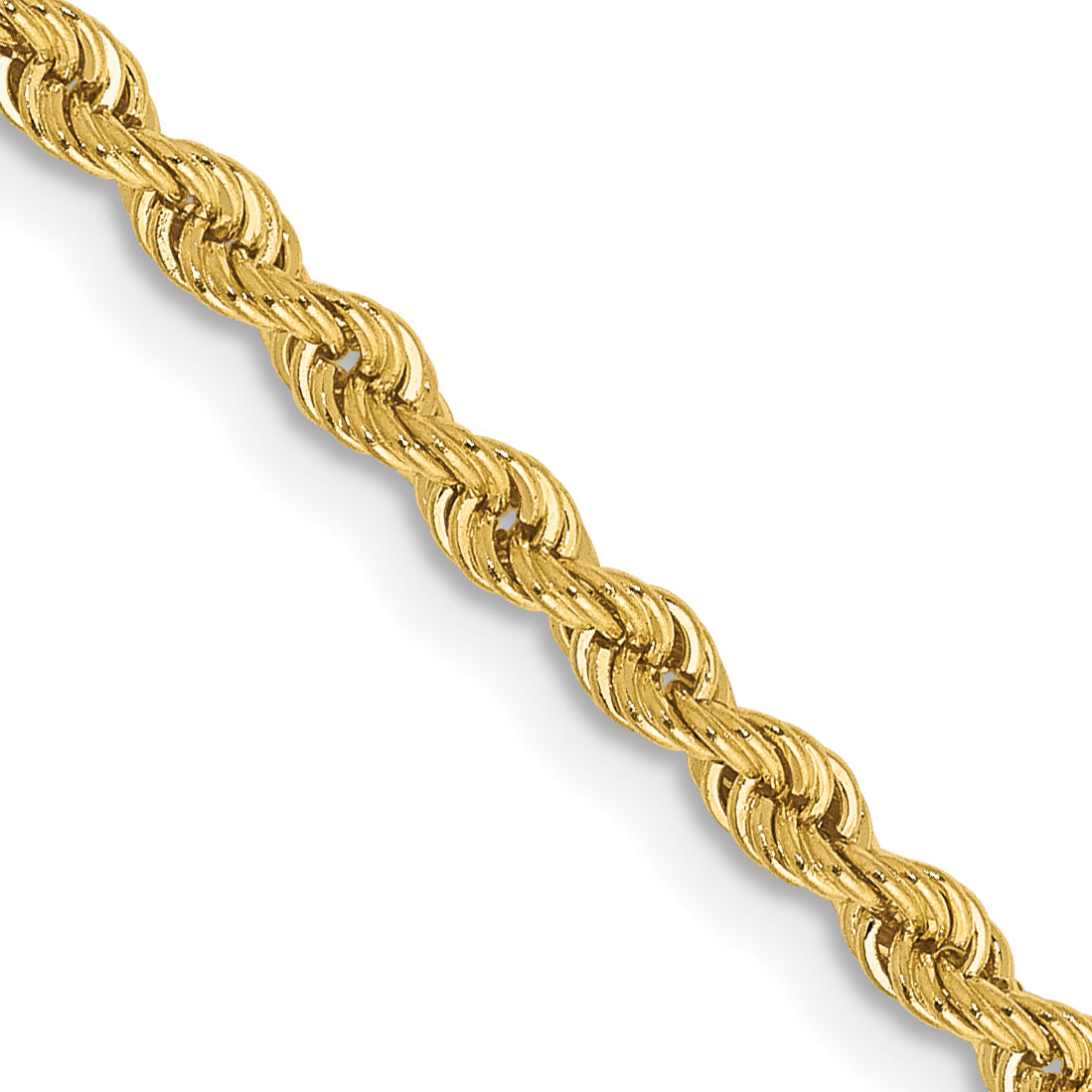 14K 30 inch 2.5mm Regular Rope with Lobster Clasp Chain