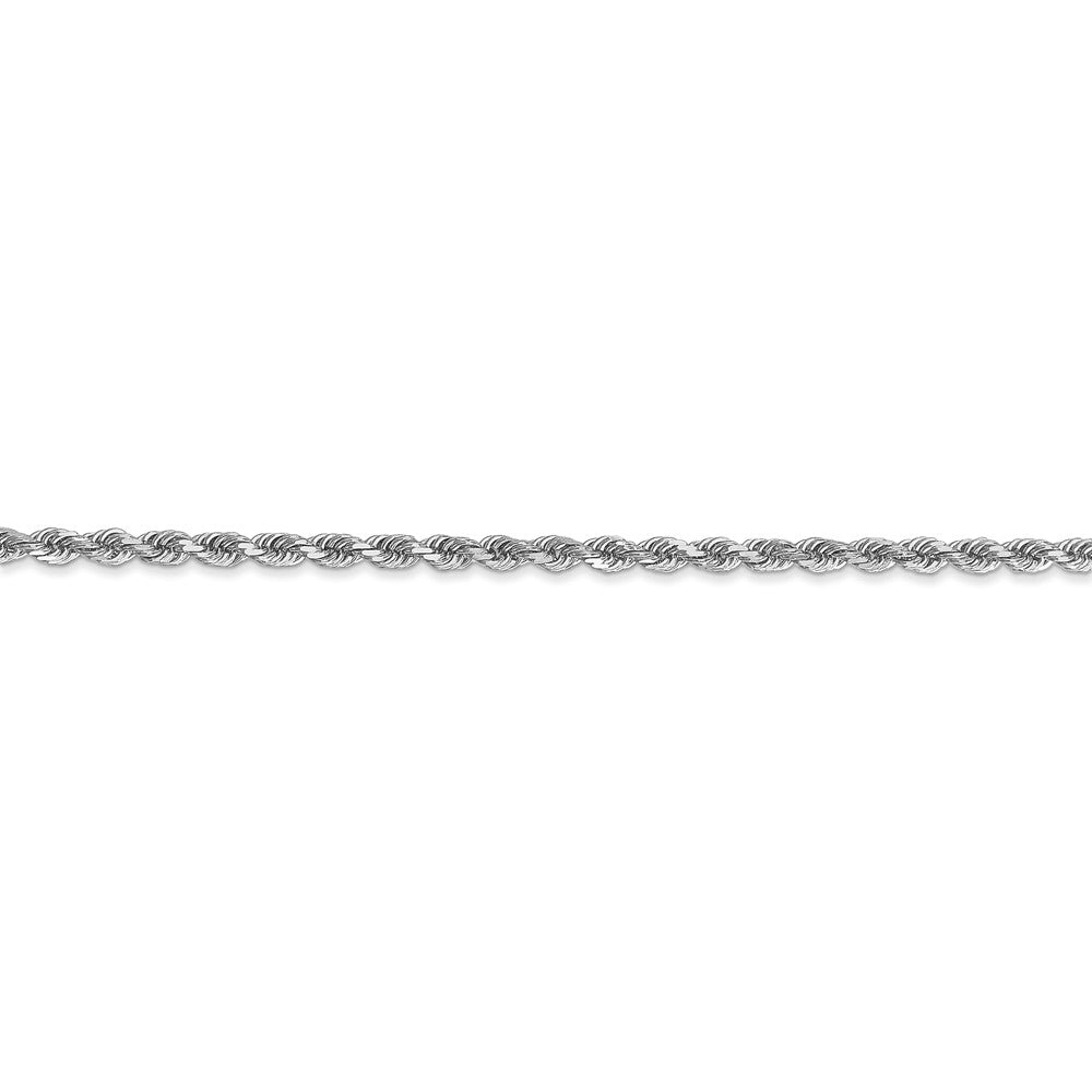 14K White Gold 2.25mm Diamond Cut Rope Chain