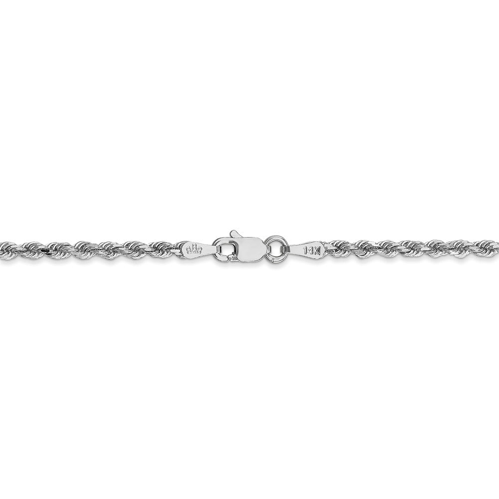 14K White Gold 2.25mm Diamond Cut Rope Chain