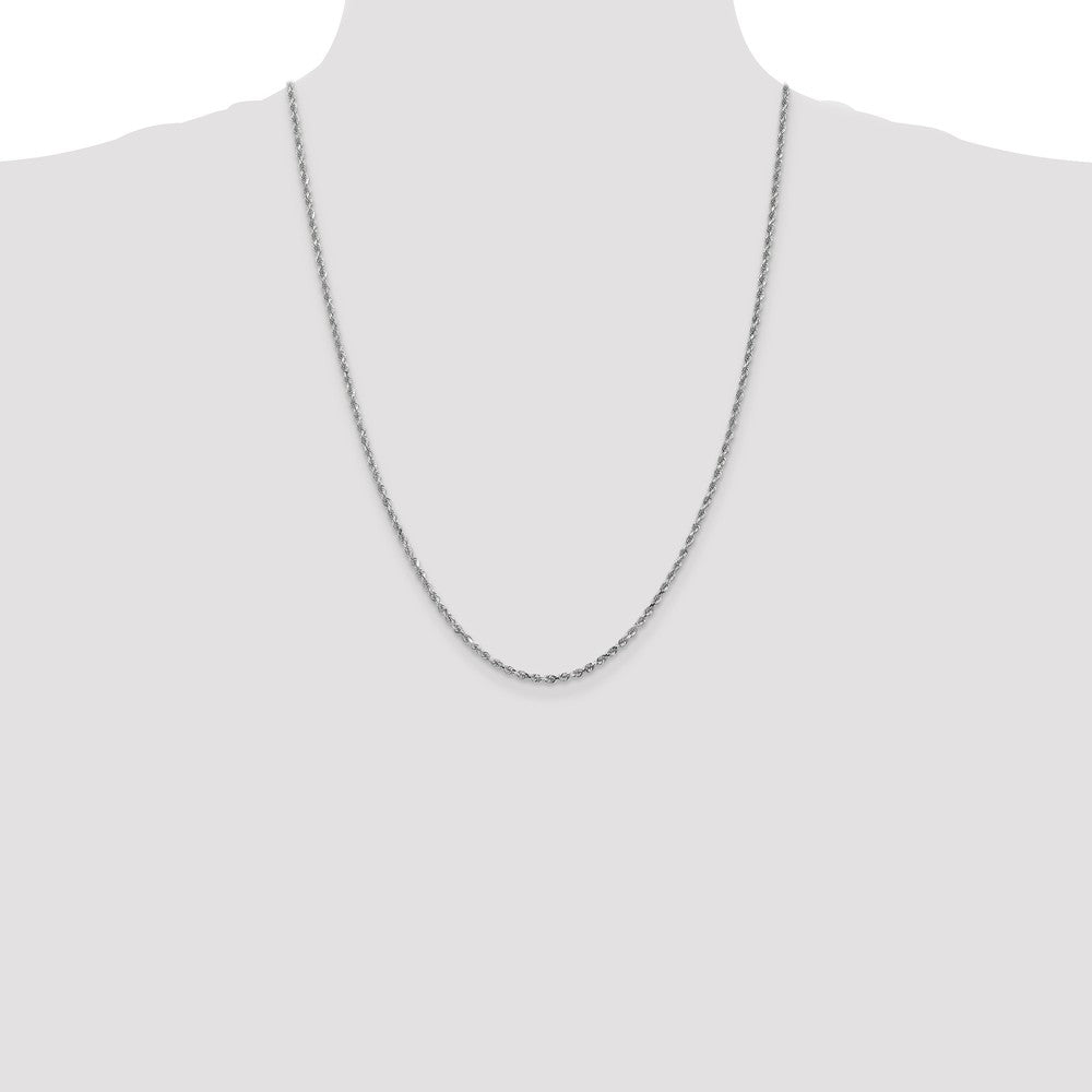 14K White Gold 2.25mm Diamond Cut Rope Chain