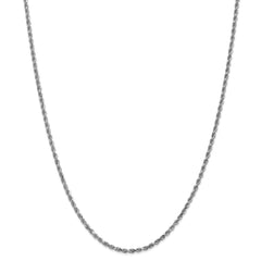 14K White Gold 2.25mm Diamond Cut Rope Chain