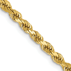 14K 36 inch 2.75mm Diamond-cut Rope with Lobster Clasp Chain