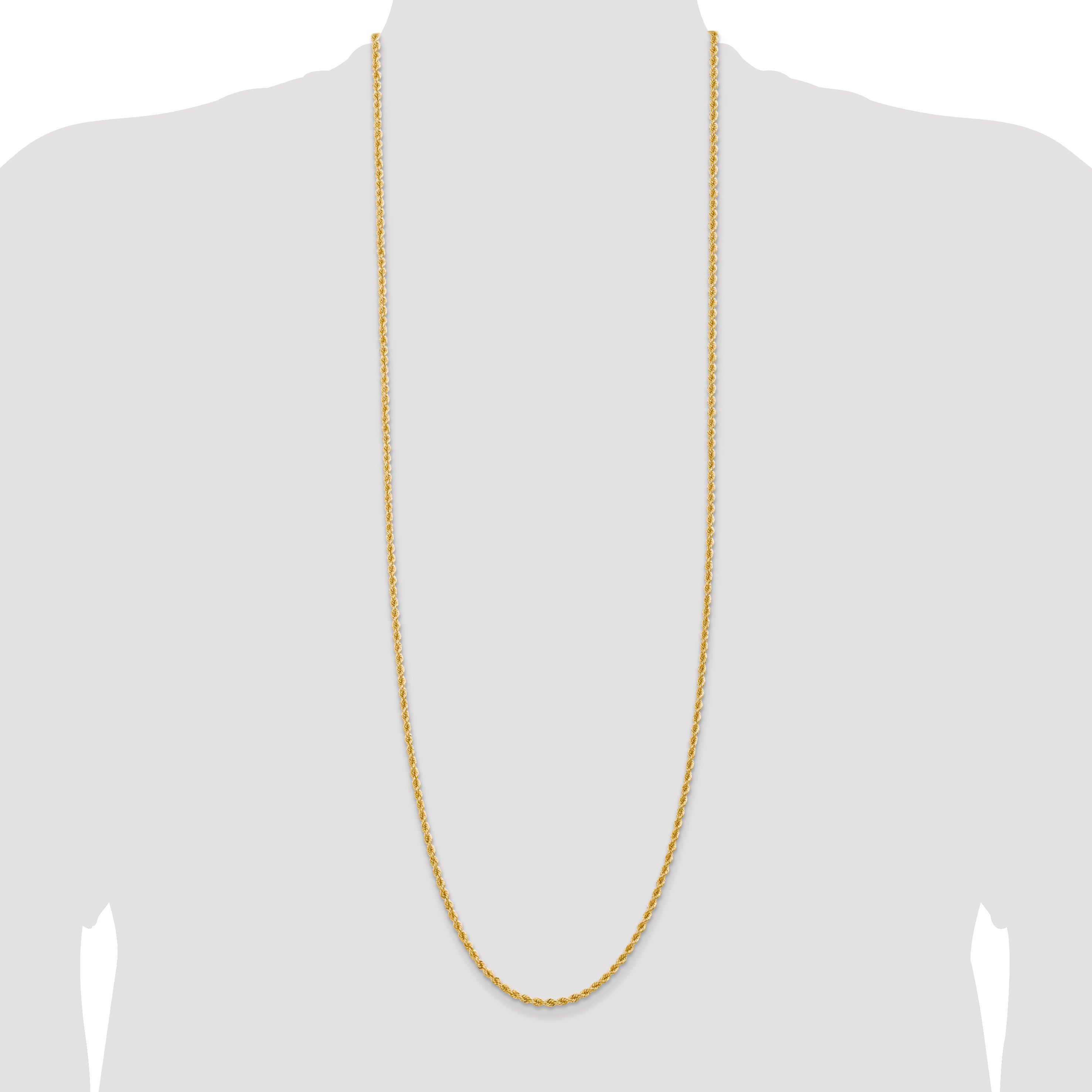 14K 16 inch 2.75mm Regular Rope with Lobster Clasp Chain