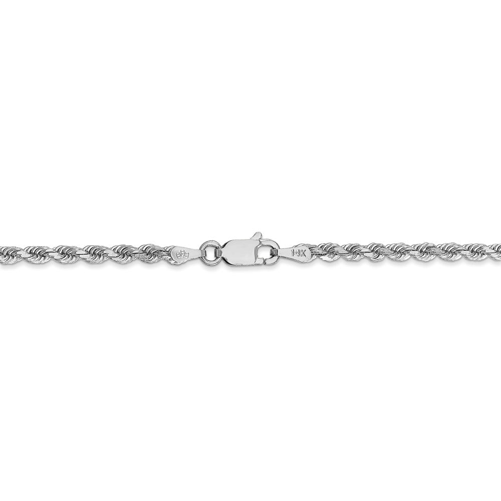 14K White Gold 2.75mm Diamond Cut Rope Chain