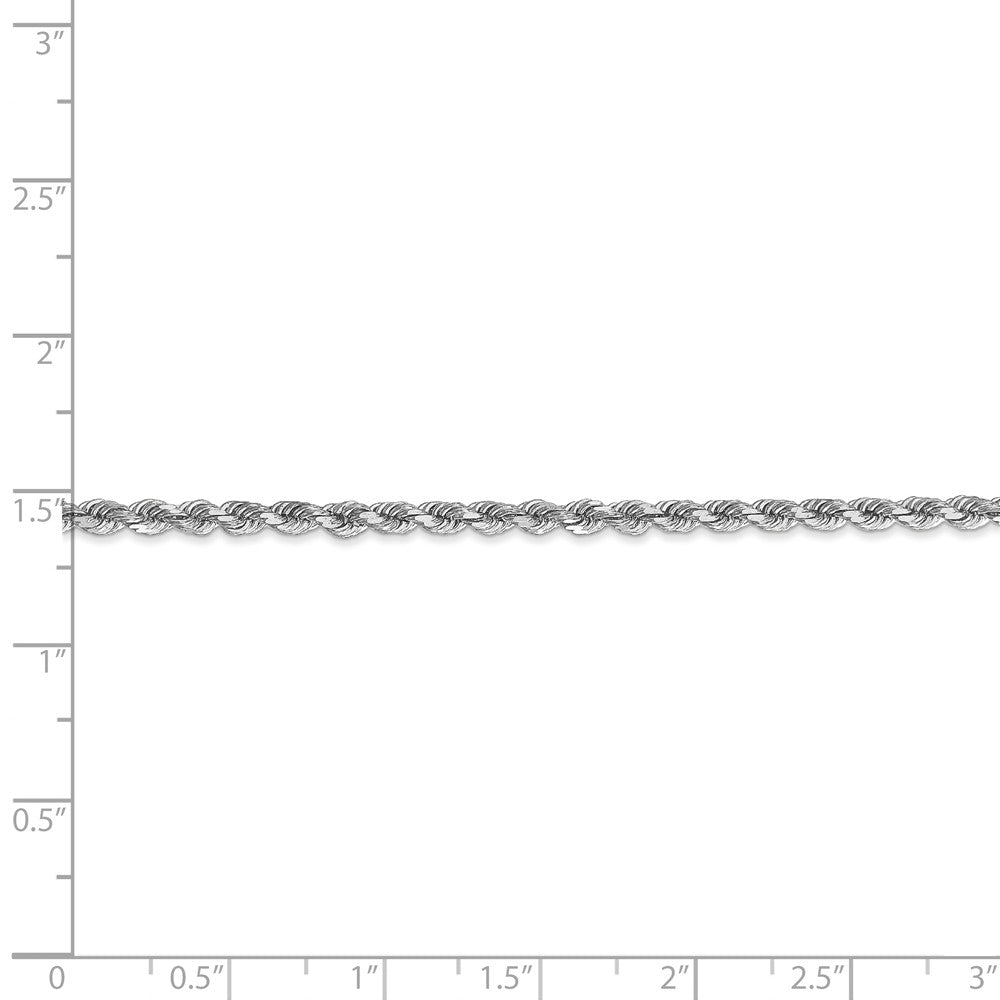 14K White Gold 2.75mm Diamond Cut Rope Chain