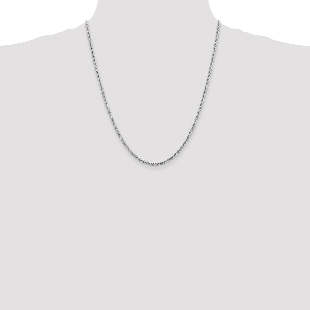 14K White Gold 2.75mm Diamond Cut Rope Chain