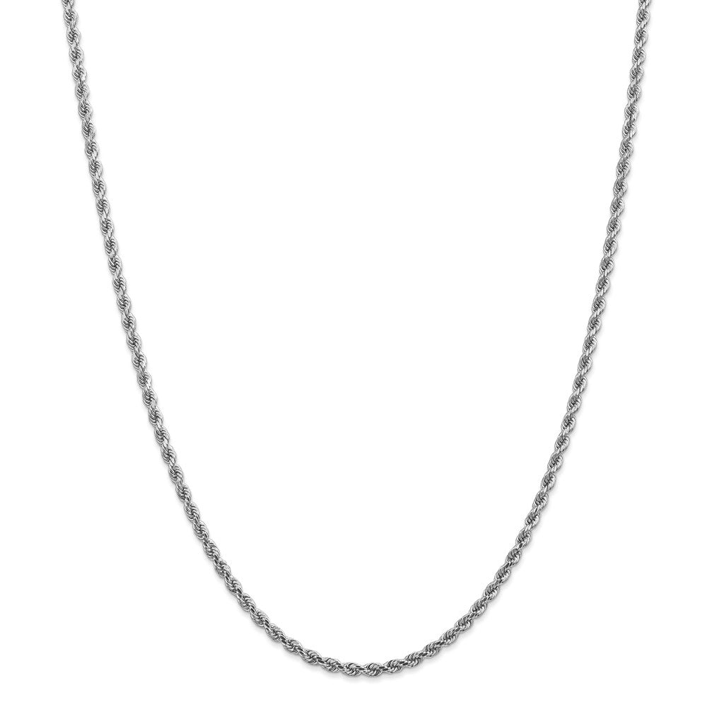 14K White Gold 2.75mm Diamond Cut Rope Chain