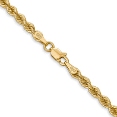 14K 16 inch 3mm Regular Rope with Lobster Clasp Chain