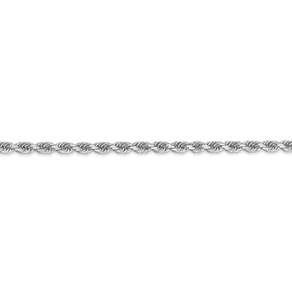 14K White Gold 3.0mm Diamond Cut Rope Chain