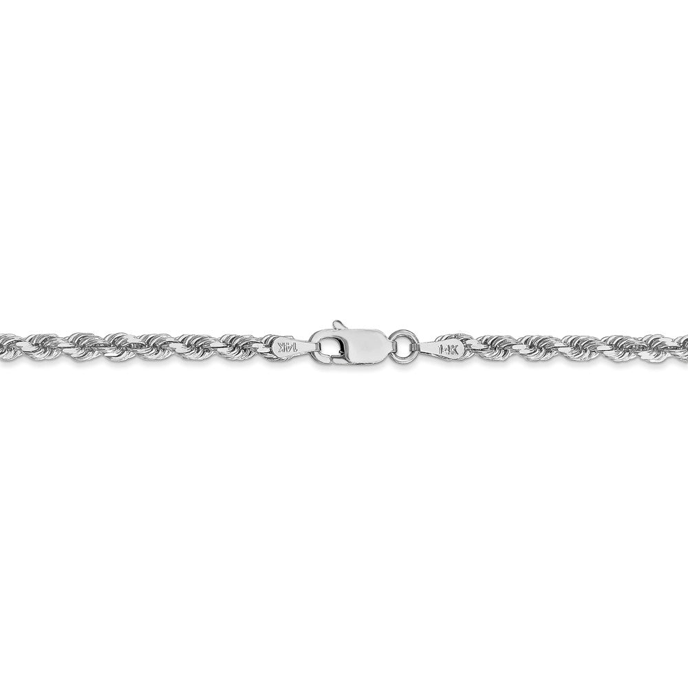 14K White Gold 3.0mm Diamond Cut Rope Chain