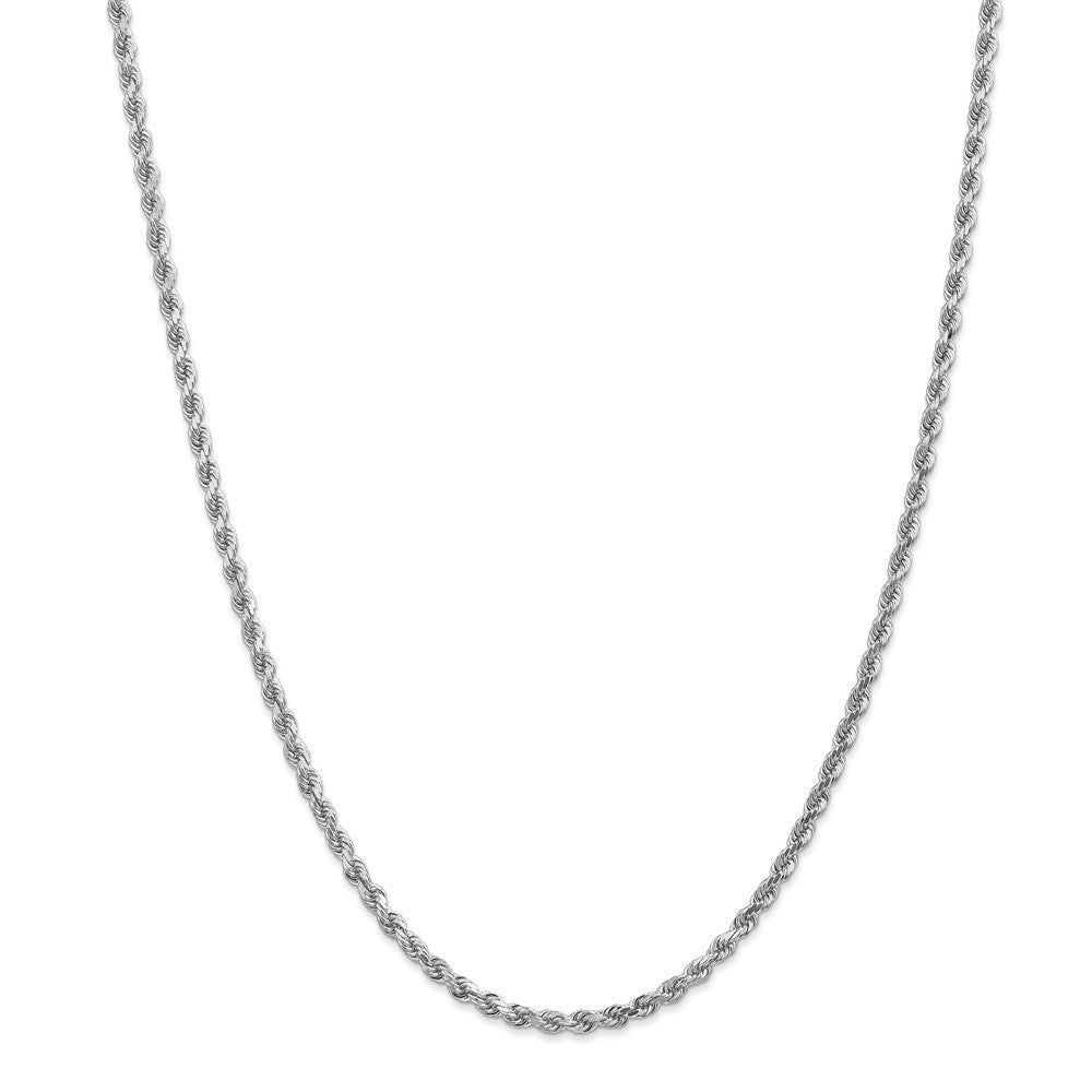 14K White Gold 3.0mm Diamond Cut Rope Chain