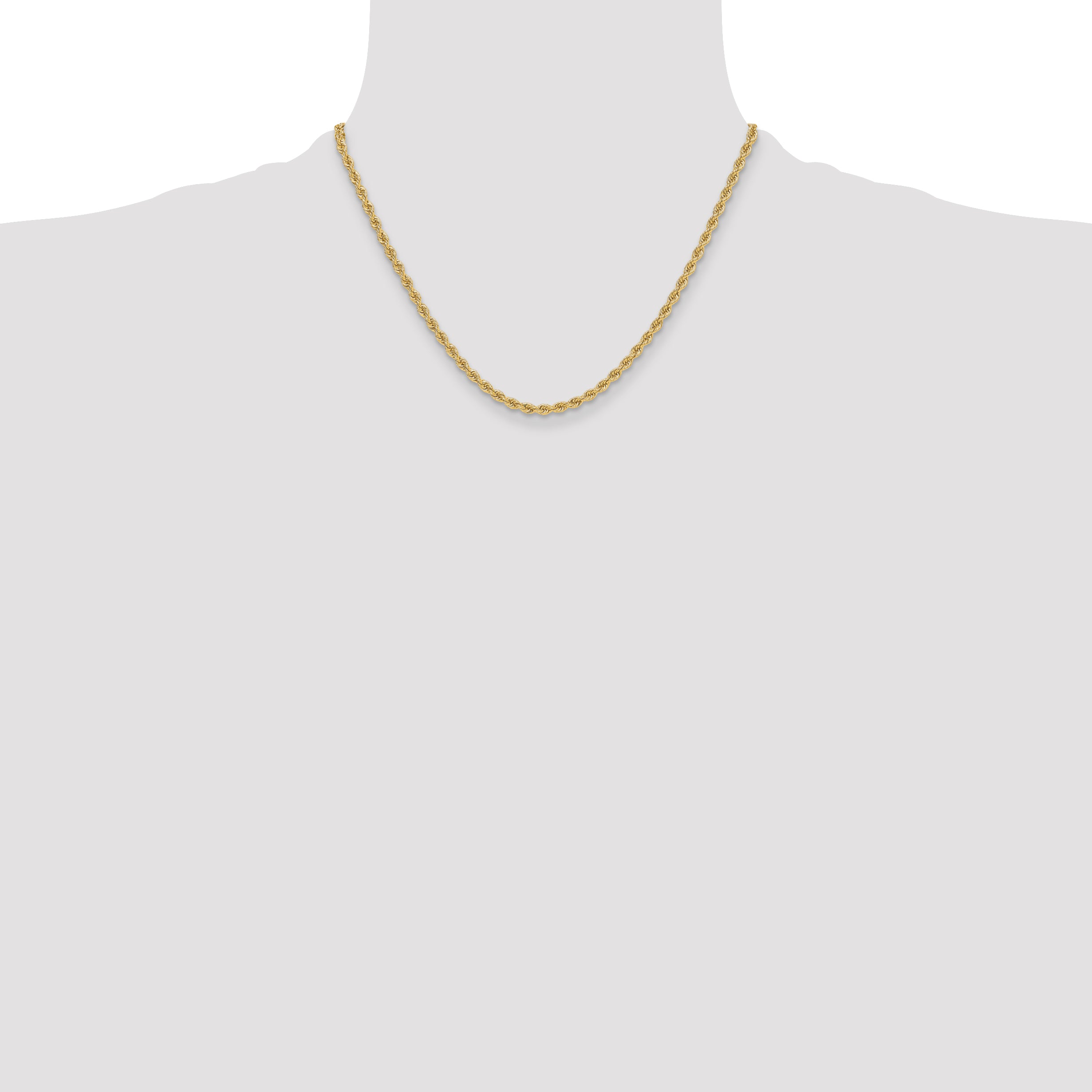 14k 3.3mm Regular Rope Chain