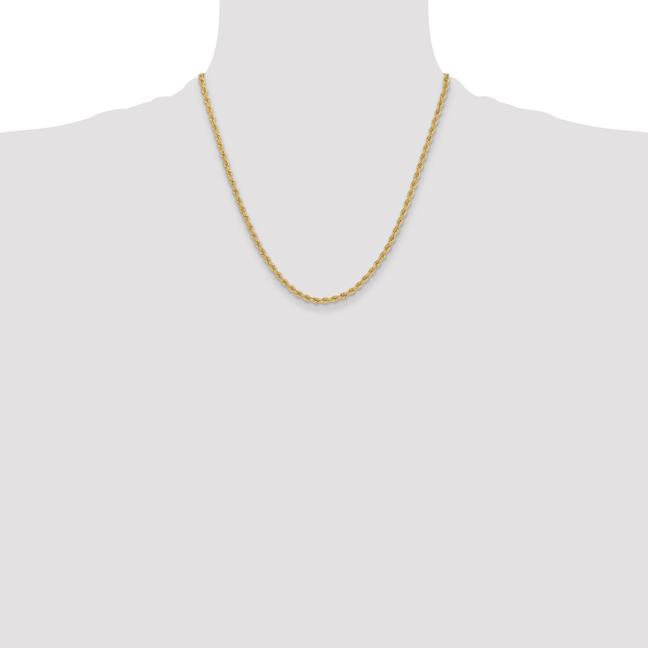 14k 3.3mm Regular Rope Chain