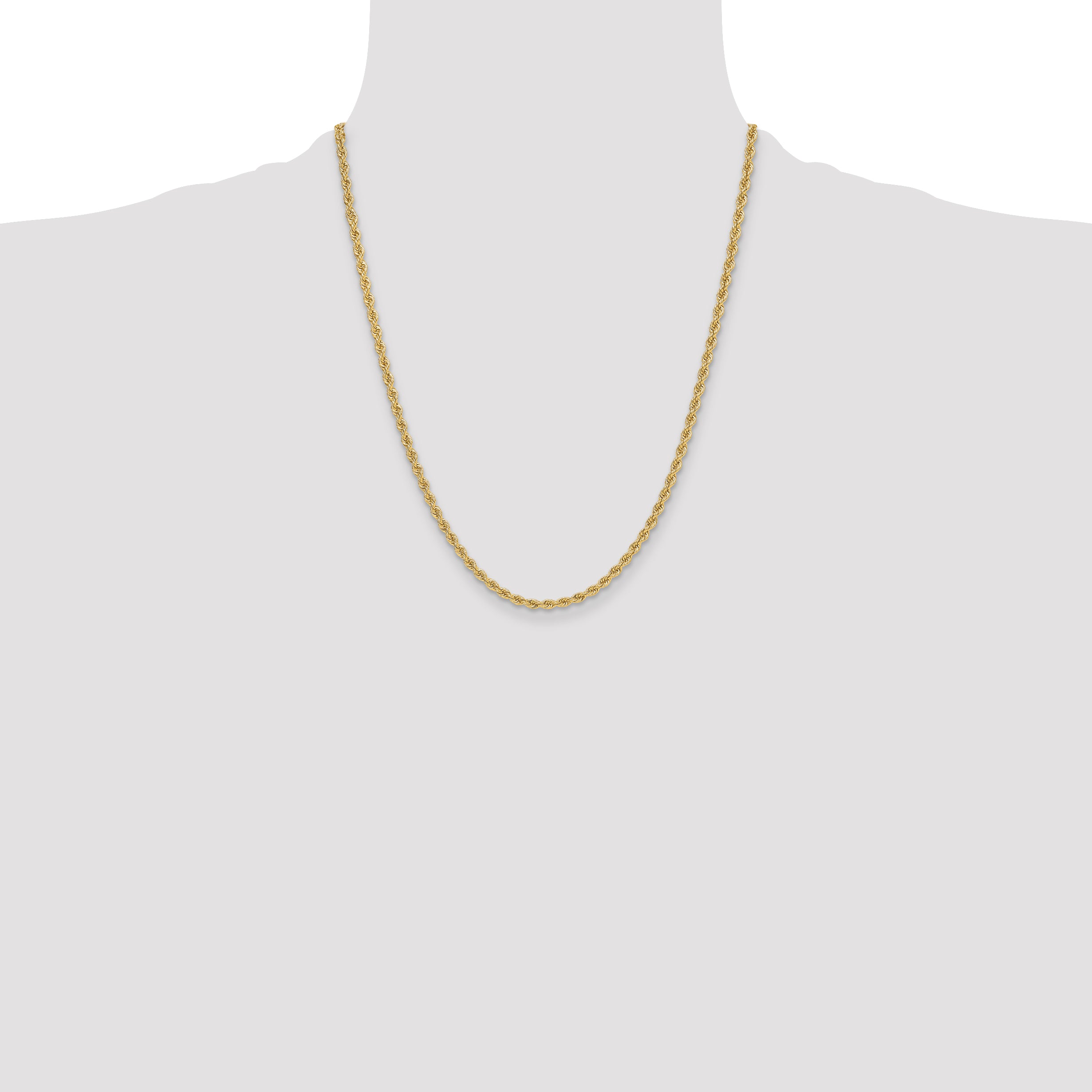 14k 3.3mm Regular Rope Chain