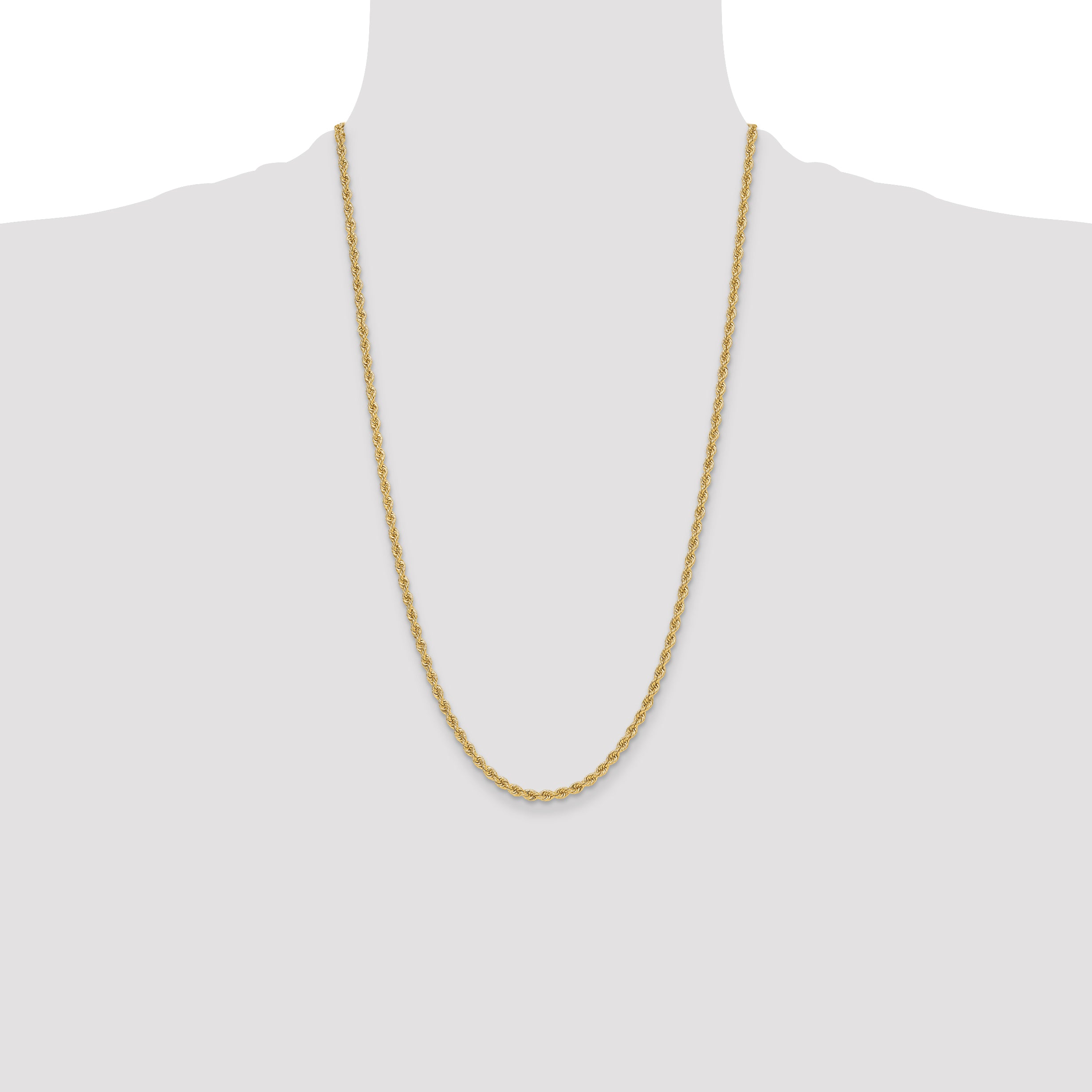 14k 3.3mm Regular Rope Chain