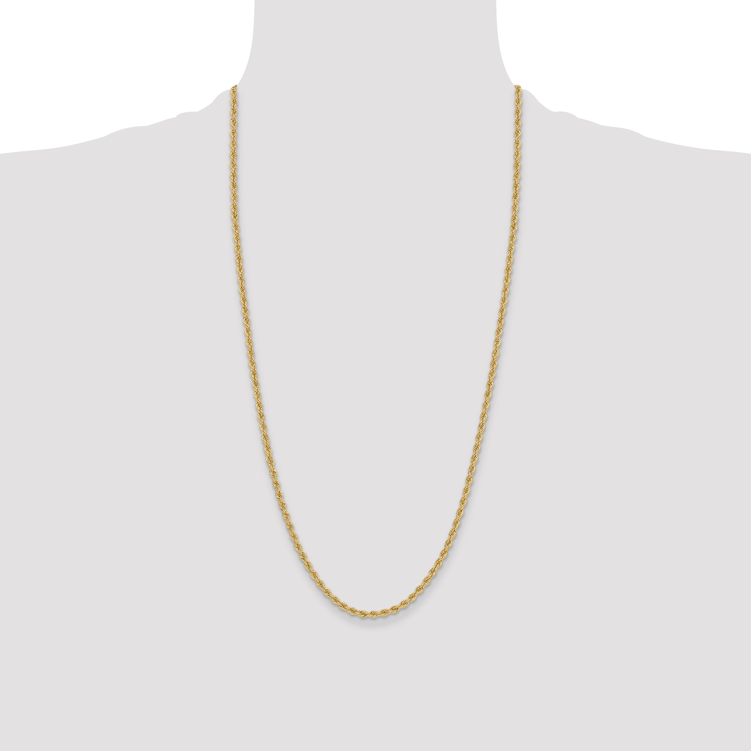 14k 3.3mm Regular Rope Chain