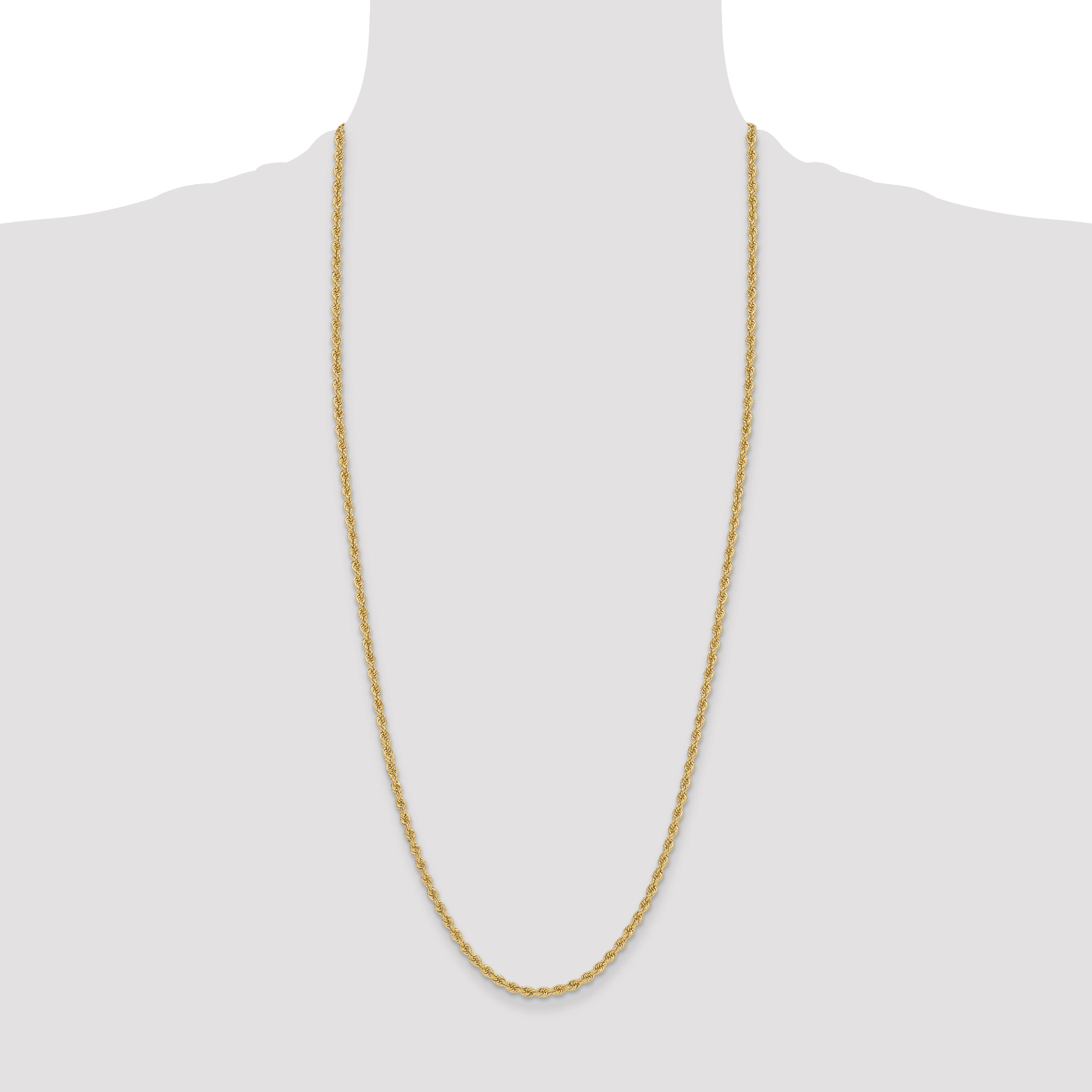 14k 3.3mm Regular Rope Chain