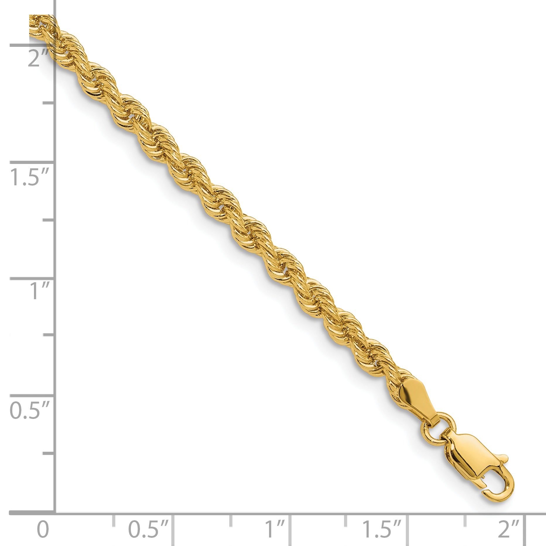 14k 3.3mm Regular Rope Chain