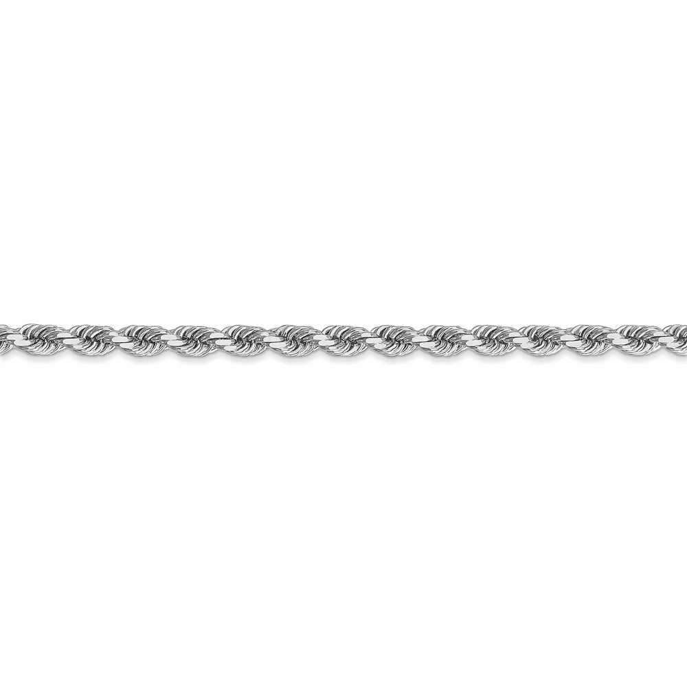 14K White Gold 3.5mm Diamond Cut Rope Chain