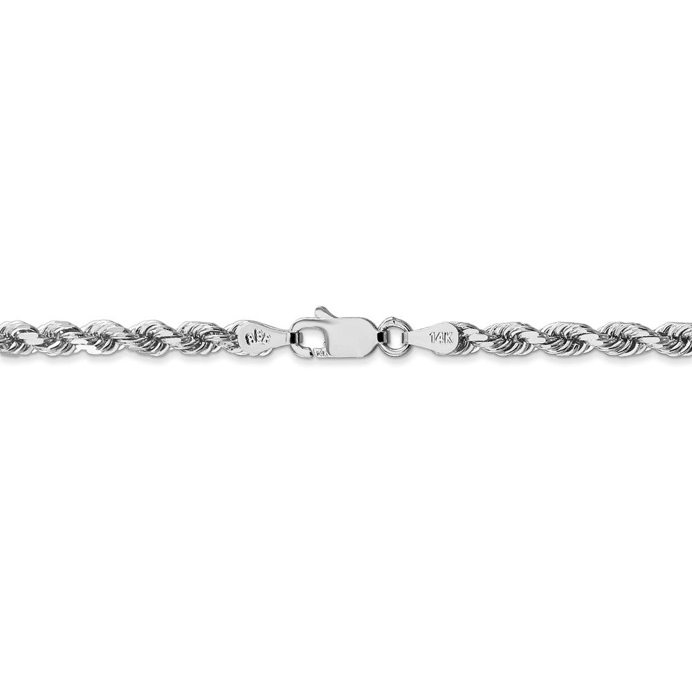 14K White Gold 3.5mm Diamond Cut Rope Chain