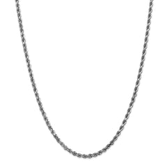 14K White Gold 3.5mm Diamond Cut Rope Chain