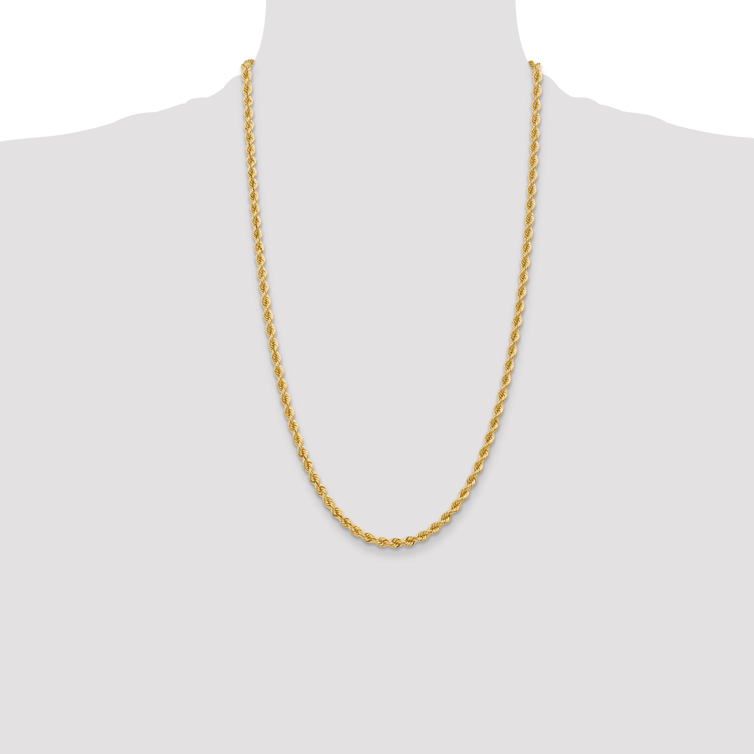 14K 18 inch 4mm Regular Rope with Lobster Clasp Chain