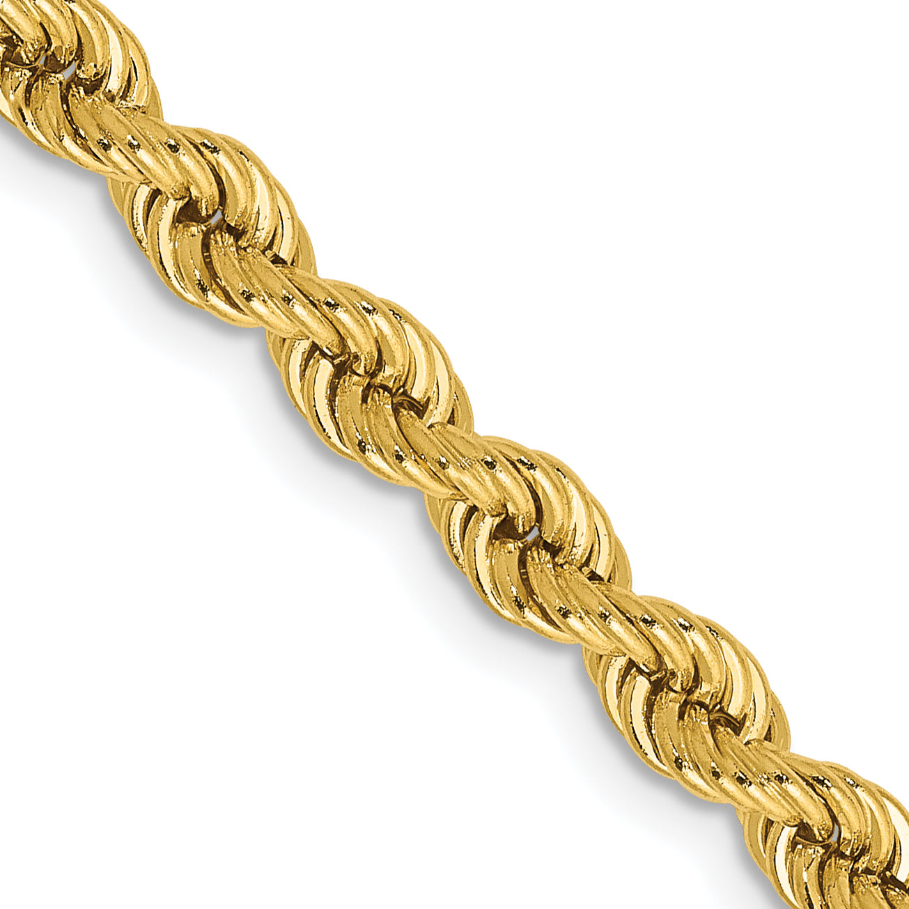 14K 30 inch 4mm Regular Rope with Lobster Clasp Chain