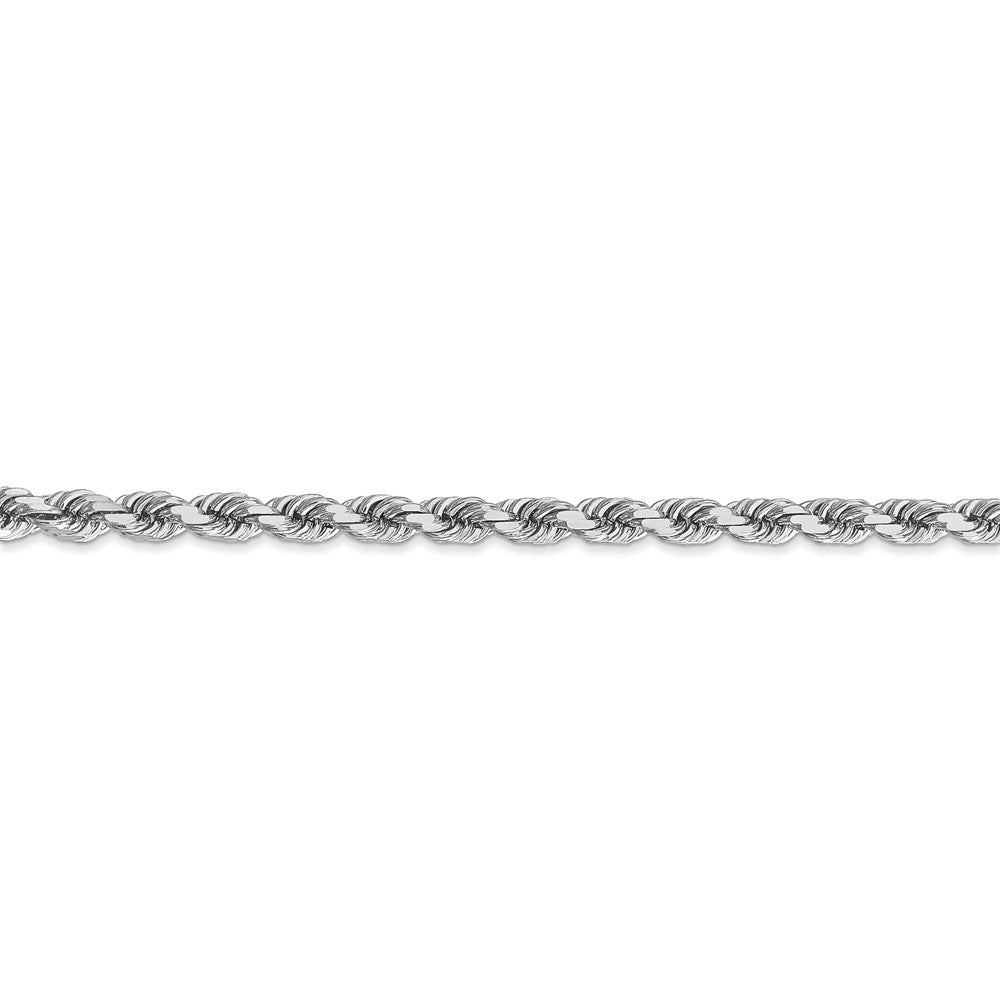 14K White Gold 4mm Diamond Cut Rope Chain