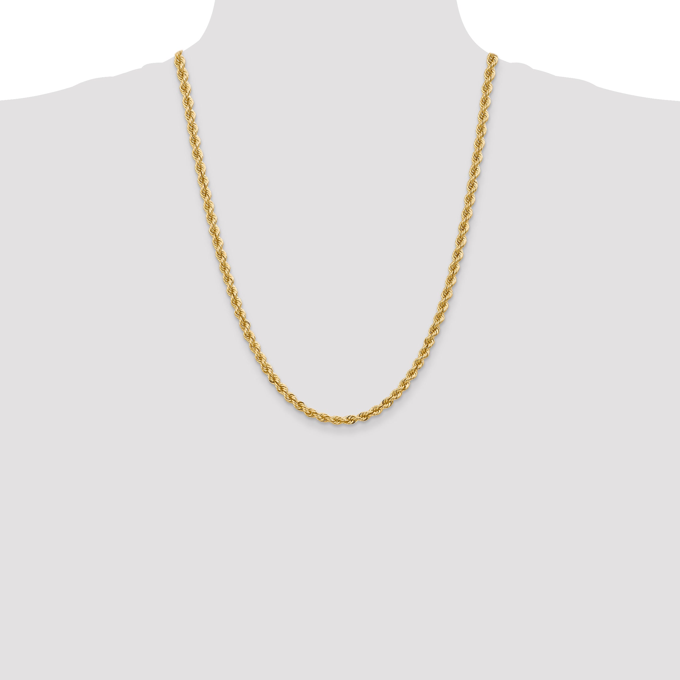 14K 18 inch 5mm Regular Rope with Lobster Clasp Chain